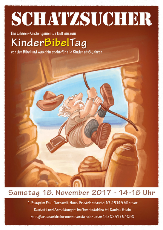 Plakat "Schatzsucher" Kinderbibeltag Nov 2018